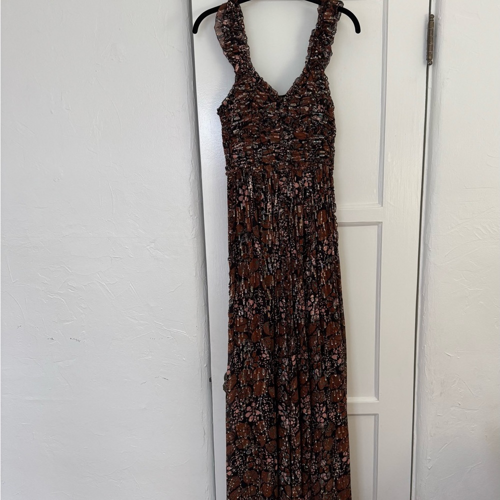 Shimmery brown floor length dress